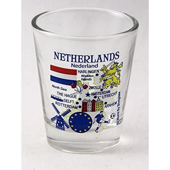 Netherlands EU Series Landmarks and Icons Collage Shot Glass