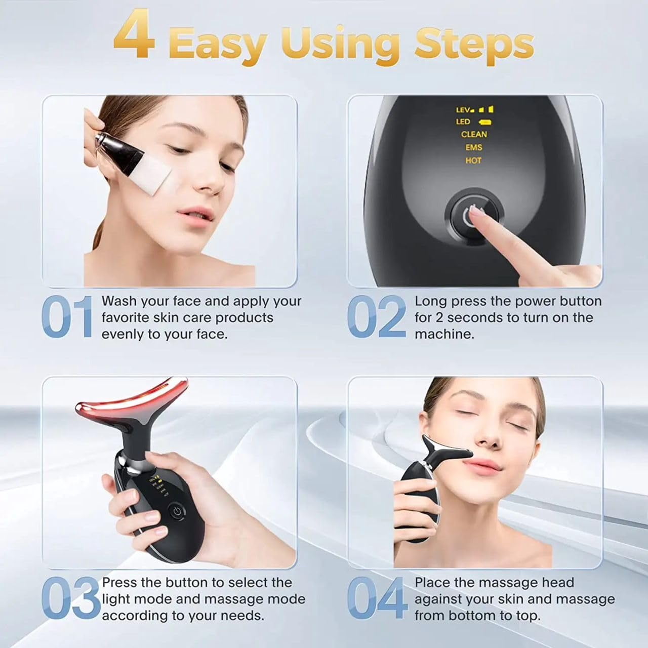 7 in 1 Color Mode Anti-Wrinkle face Massager, Neck Skin Tightening Device, and Anti-Aging Tool for a Personalized at-Home spa. Elevate Your Skincare Routine with This Premium Skincare Tool for face