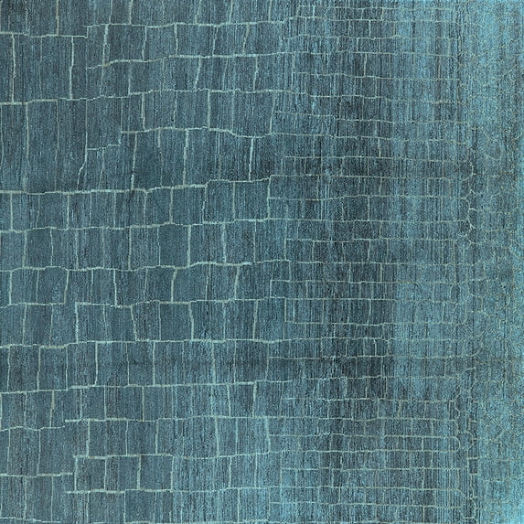 Ahgly Company Indoor Square Oriental Light Blue Industrial Area Rugs, 5' Square
