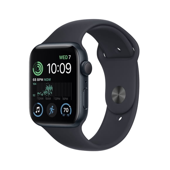 Apple Watch SE (2nd Gen) [GPS 44mm] Smart Watch w/Midnight Aluminum Case & Midnight Sport Band - M/L.