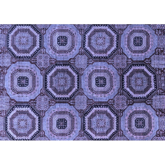 Ahgly Company Indoor Rectangle Abstract Blue Modern Area Rugs, 3' x 5'