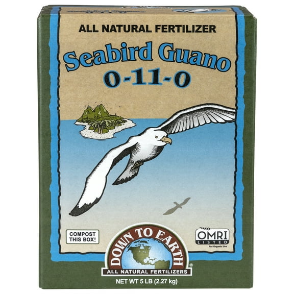 Down to Earth (#DTE07816) All Natural Seabird Guano Fertilizer Mix 0-11-0, 5 lb