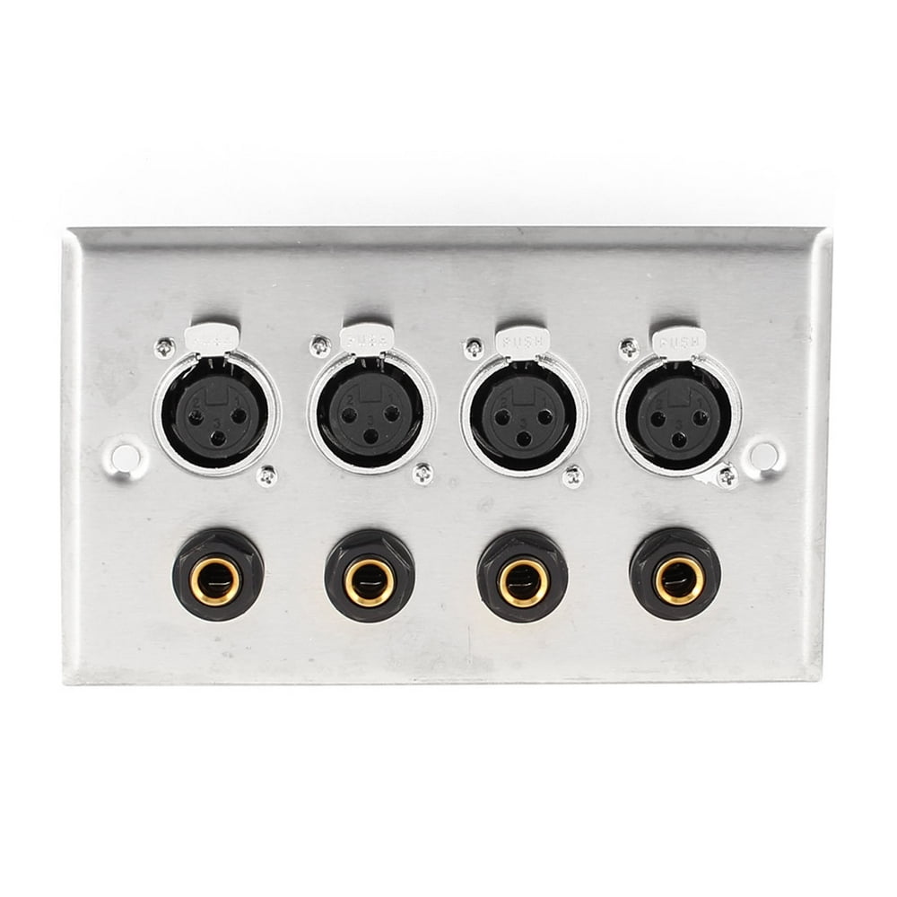 Speaker 4x XLR 4x 1/4" 6.35MM Jack Wall Plate Panel 85mm x 145mm