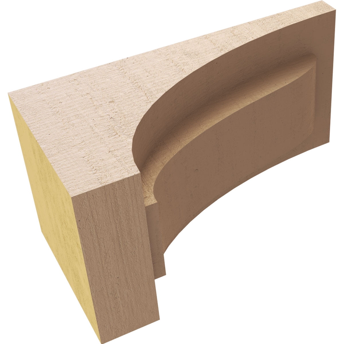 4"W x 8"D x 4"H Wide Helena Rough Cedar Woodgrain TimberThane Corbel, Primed Tan