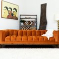 thumbnail image 3 of 3 Seat Mid-century Modern Velvet , Burnt Orange - Soft Upholstery In Burnt, Long-lasting Durability, 3 of 5