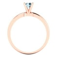 thumbnail image 4 of 0.5 ct Round Cut Simulated Blue Diamond Solitaire 18K Rose Gold Womens Engagement Ring, 4 of 5