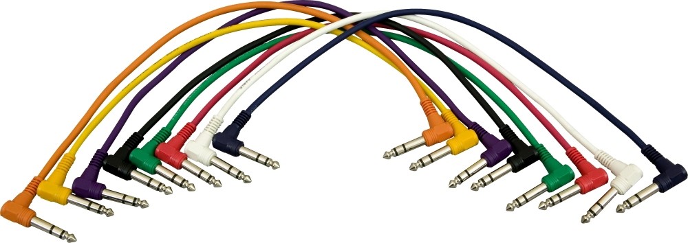 On-Stage TRS - TRS Patch Cable 8-Pack (17") Right Angle 17 In
