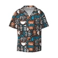 thumbnail image 5 of Daiia Coffee Lover Print Men's Linen Shirts Short Sleeve Casual Shirts Button Down Shirt for Men Beach Summer Wedding Shirt-4X-Large, 5 of 6