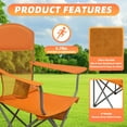 thumbnail image 4 of LIFERECORD Portable Camping Chair with Cup Holder & Side Pocket, Lightweight Folding Outdoor Chair for Beach, Fishing, Picnic, Heavy Duty 225LBS Capacity, Orange, 4 of 10