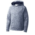 thumbnail image 3 of Sport Tek Teen Unisex Regular Electric Heather Pullover True Navy Elec Medium, 3 of 4