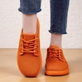 thumbnail image 2 of Womens Mesh Breathable Walking Shoes Comfortable Lightweight Running Wide Toe Outdoor Hiking Sneakers Orange 8, 2 of 9
