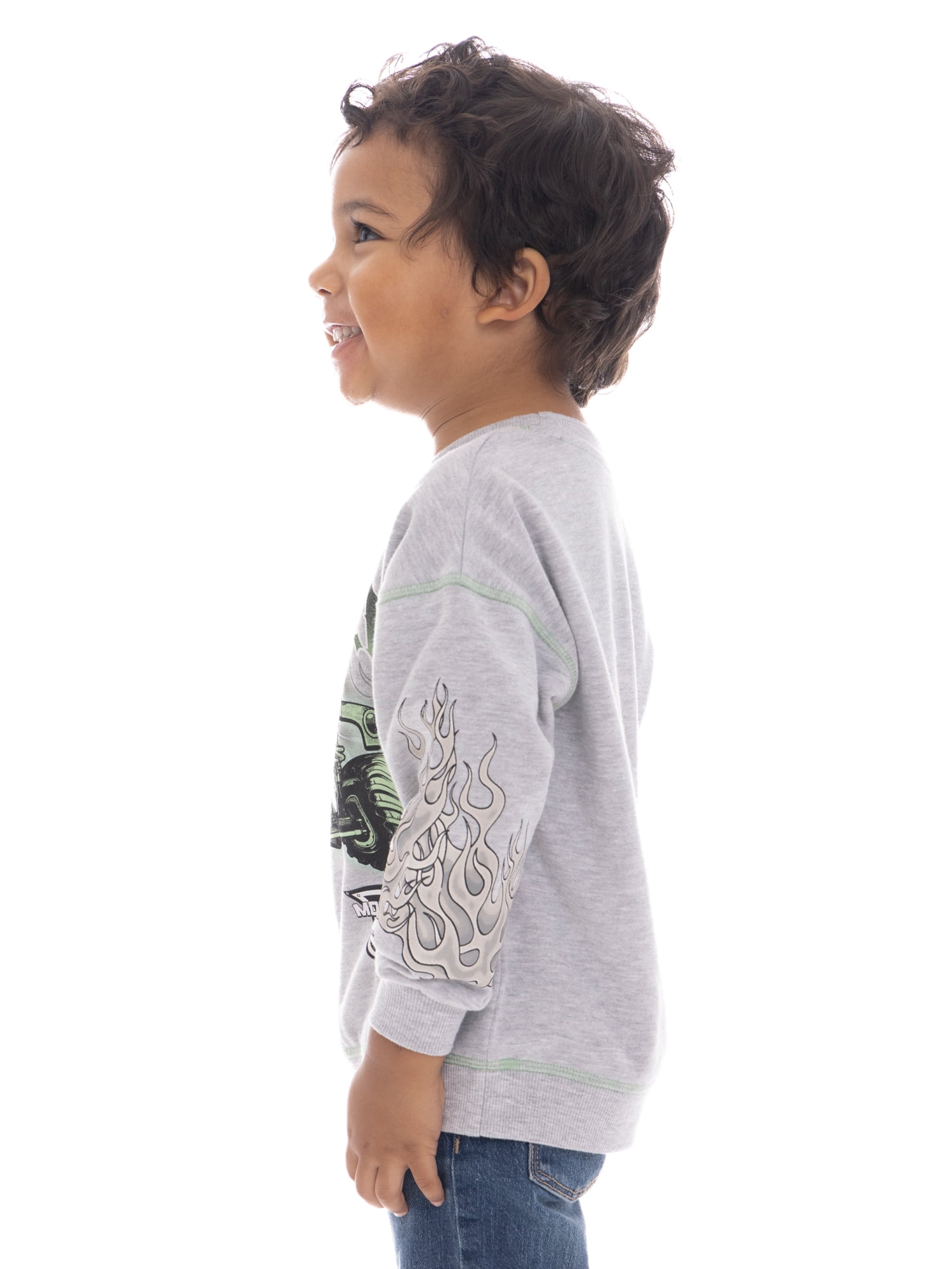 Monster Jam Toddler Boys Graphic Crewneck Sweatshirt, Sizes 12 Months-5T
