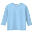 thumbnail image 4 of Povozer Girls Long Sleeve Cute Shirt Kids Crewneck T Shirts Girls Tops Clothes(Light Blue,8-9Y), 4 of 5