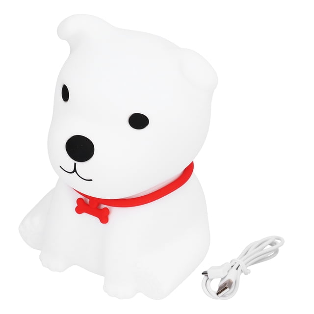Luz nocturna, lámpara de mesa con luz nocturna de dibujos animados de silicona con forma de perro lindo logra más