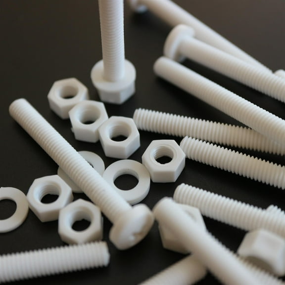 20 x White Pan Head Screws Polypropylene (PP) Plastic Nuts and Bolts, Washers, M5 x 40mm, Anti-Corrosion, Chemical Resistant, (13/64 x 1 37/64 in)