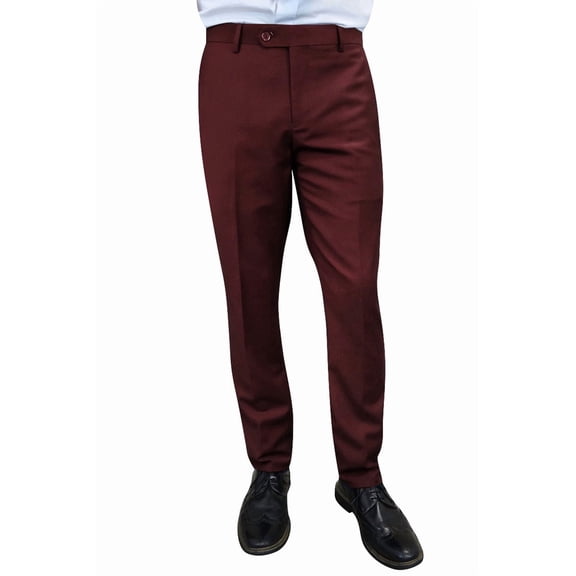 Men's Burgundy Wool Dress Pants from 28
