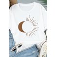 thumbnail image 2 of ABPHQTO Camiseta blanca de manga corta con gráfico de luna y sol para mujer, 2 of 5