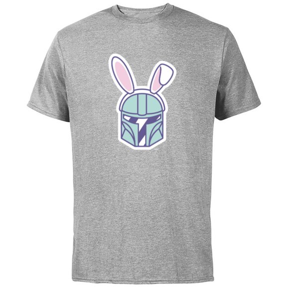 Star Wars The Mandalorian Cute Pastel Easter Bunny - Short Sleeve Cotton T-Shirt for Adults - Customized-Athletic Heather