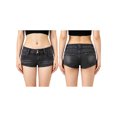 thumbnail image 2 of LMLYSoH Women's Mini Denim Shorts with Pockets Stylish Solid Color Skinny Low Rise Jean Shorts, 2 of 9