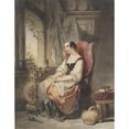 thumbnail image 2 of Nicaise De Keyser 12x14 Gold Ornate Wood Frame and Double Matted Museum Art Print Titled - Greeteken at the Spider Skirts, Sitting by an Open Window (1842), 2 of 4