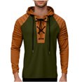 thumbnail image 1 of Pantalones Cortos de Cordón para Hombre Verano Primavera Color Bloqueado Moda Deportes Casuales Sudadera para Hombre Sudadera con Capucha Cuello Abierto Ajuste Suelto, 1 of 9