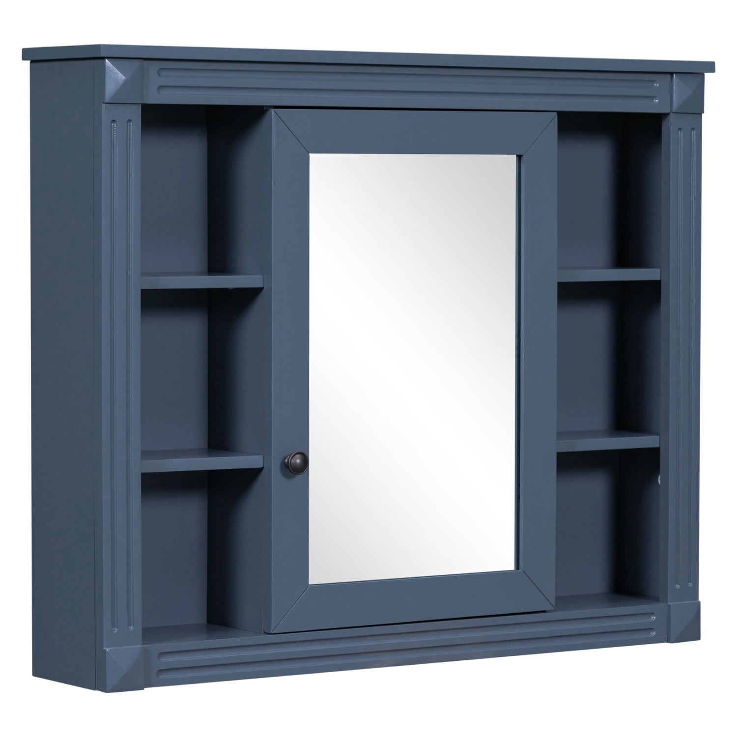 Harper & Bright Designs 36'' Bathroom Vanity Cabinet with Sink Combo Set and Mirror Cabinet, Modern Bathroom Storage Cabinet with 2 Soft Closing Doors and 2 Drawers, Blue
