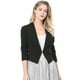 thumbnail image 1 of Chaqueta Corta Casual de Negocios Allegra K sin cuello para Mujer Negro XS, 1 of 6
