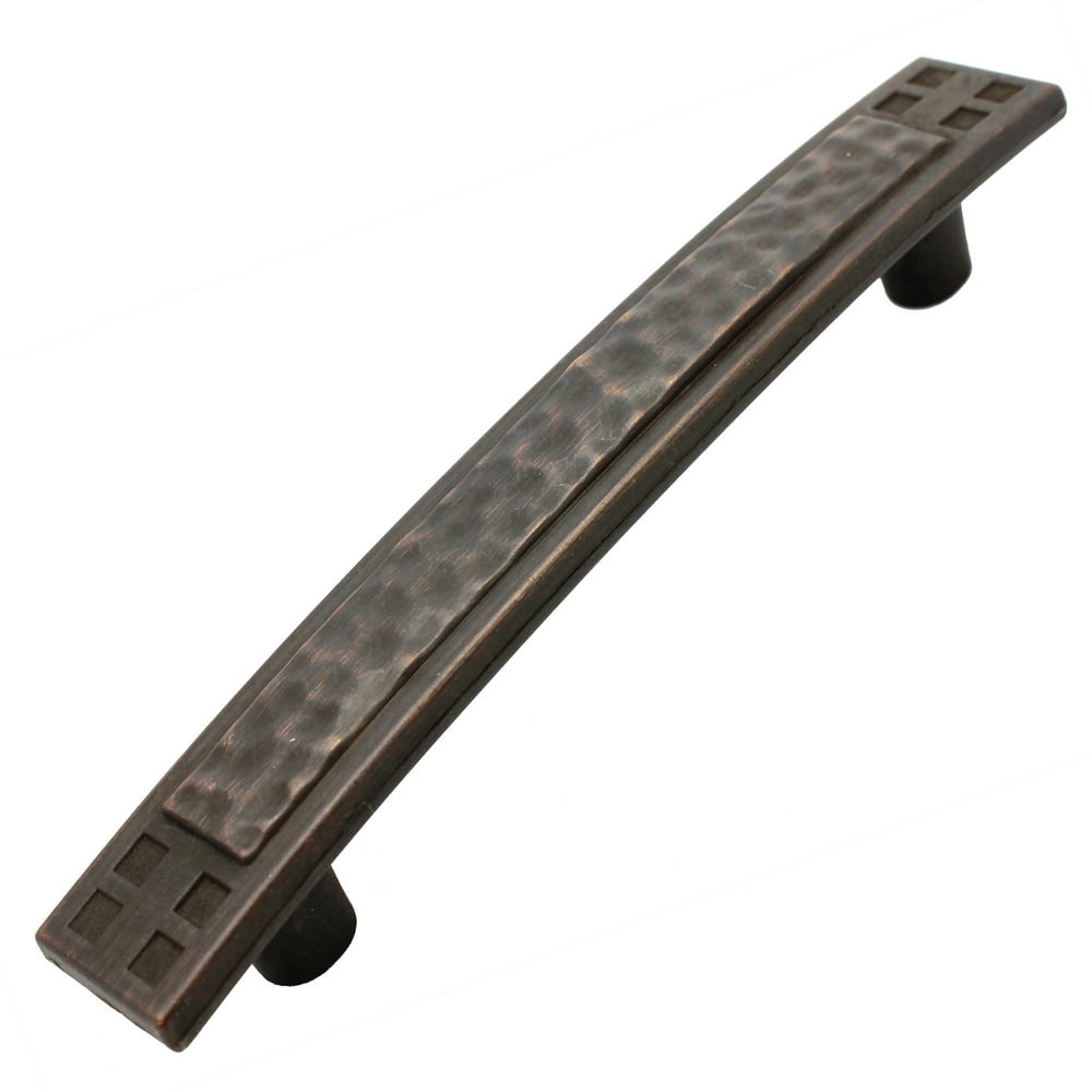 GlideRite 3.75 in. Center Hammered Mission Style Pull Hardware Handle, Oil Rubbed Bronze