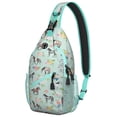 thumbnail image 1 of Wild Horse Pattern Sling Backpack, Artistic Rural Horse and Farm Animal Print Crossbody Bag, Flower and Nature Inspired Design for Riders, 1 of 6