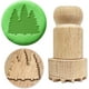 thumbnail image 1 of Sellos de madera con mango de 1,8 x 1 pulgada, con diseño de bosque, para arcilla, mango de madera, herramientas de cerámica, sellos, sello de madera redondo natural, sello pequeño mini, 1 of 9