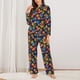 thumbnail image 2 of Balery Colorful Pineapples1 Conjunto de Pijama con Estampado para Mujer, Conjunto de Dos Piezas con Manga Larga, Ropa de Dormir Suave con Bolsillos, Pijamas Cómodos-XX-Large, 2 of 7