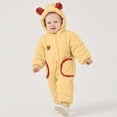 thumbnail image 2 of Goindgs Newborn Baby Fleece Footie Snowsuit Winter Bunting Onesie Cartoon Warm Hooded Romper Jumpsuit Outfits For Girls Boys Yellow 0-3 M, 2 of 4