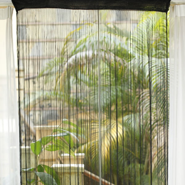Black Fringe Tassel Window Door Divider Curtain Hanging String