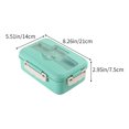thumbnail image 3 of Boîte à Lunch en Plastique avec Couverts en Acier Inoxydable / Contenant de Préparation de Repas Compartimenté avec Compartiments / Rangement Alimentaire Compatible Micro-Ondes pour l'École, le Bureau, le Travail / Boîte Bento pour Adultes et Enfants, 3 of 6