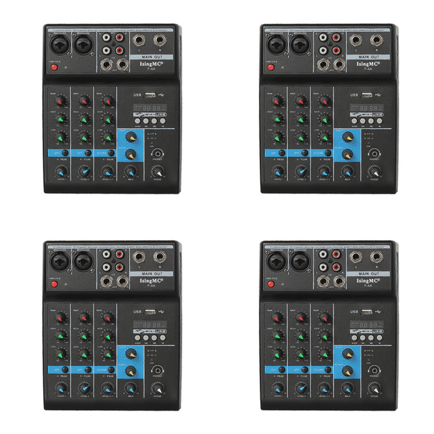 Mezclador Audio Inalámbrico 4 Canales USB Compatible Con Dientes (EE. UU.) Azul