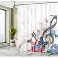 thumbnail image 4 of Ambesonne Music Shower Curtain, Music Roses Romance Victorian, 69"Wx75"L, Dark Grey, 4 of 4