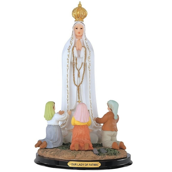FC Design 12"H Our Lady of Fatima with Prayer Our Lady of The Holy Rosary of Fatima Holy Figurine Statue Sculpture Ornament Decoration Home/Room Decor and Unique Gift Ideas