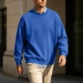 thumbnail image 6 of RongHuan Mens Sweatshirt Crewneck Long Sleeve Sweatshirts Soft Fall Winter Pullover Tops, 6 of 7