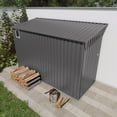 thumbnail image 2 of 9ft Outdoor Storage Shed, Waterproof Garden Tool Shed, Space-saving Lean-to Shed Wall Side Design, Sloping Roof, Reinforced Frame, with Window and 6 Air Vents, Lockable Patio Shed for Backyard, 2 of 9