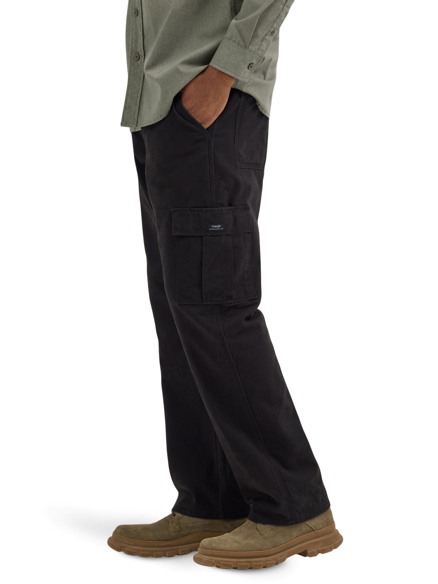 Wrangler Men's and Big Men's Relaxed Fit Fleece Lined Cargo Pant