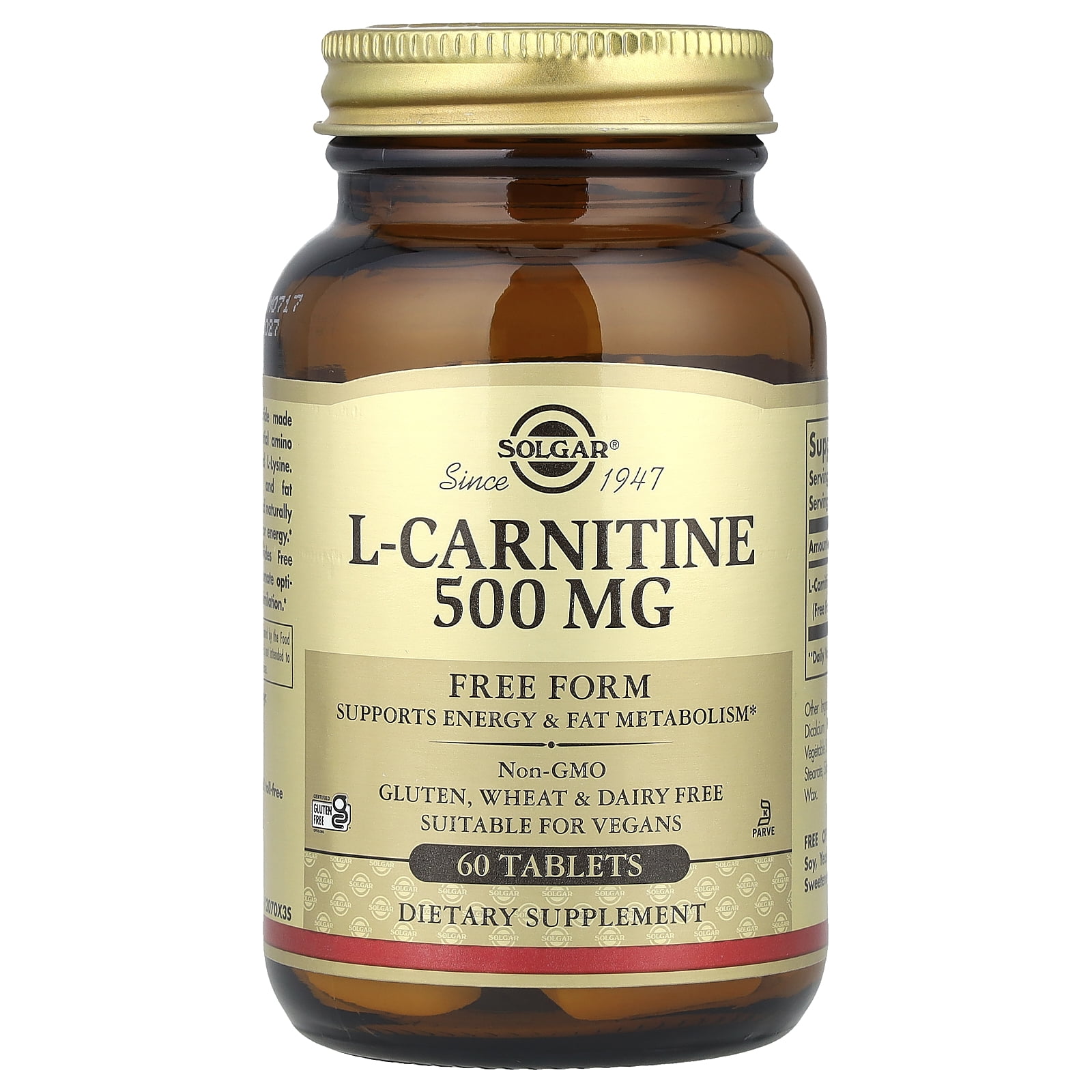 Jarrow Formulas L-Carnitine 500mg Veggie Capsules Dietary Supplement