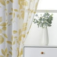 thumbnail image 6 of Kitchen Curtain Valance Leaves Printed, Floral Leaf Pattern Sheer Valance Curtains for Kitchen Cafe Curtains Linen Textured Look Bathroom Window Curtains, 52" W x 15" L, Yellow, 1xPanel, 6 of 7