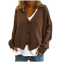 Admvng Cardigans for Women Trendy Solid Oversized Soft Knit Button up Sweater Cardigan Long Sleeved Open Front Cardigans S-3XL