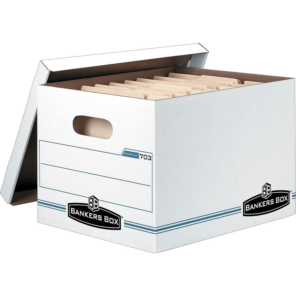 Original-Bankers Box Stor/File Storage Box Letter/Legal Lift-Off Lid White 6Pack