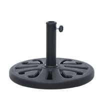 Abble 33 lbs. Round Umbrella Base, Lattice Design Outdoor Market Umbrella Stand in Black