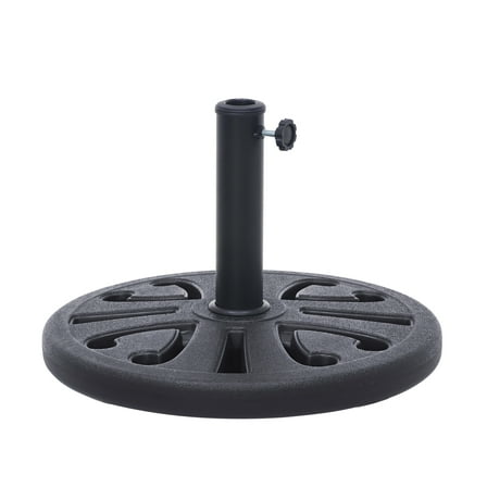 Abble 33 lbs. Round Umbrella Base, Lattice Design Outdoor Market Umbrella Stand in Black