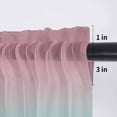 thumbnail image 5 of Ombre Green Pink Valance Curtains for Kitchen/Living Room/Bathroom/Bedroom Window, Rod Pocket Small Topper Half Short Window Curtains Voile Sheer Scarf, Colorful Painting 60"x18", 5 of 8
