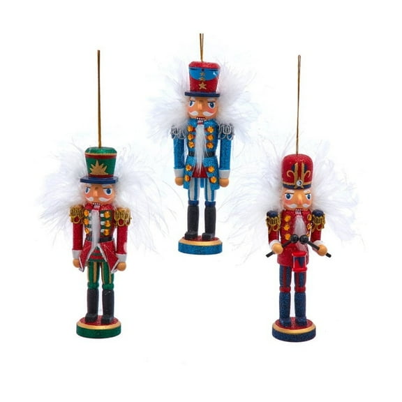 Kurt Adler 6" Hollywood Nutcrackers™ Colorful King & Soldier Nutcrackers Christmas Ornaments, 3-Piece Set