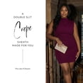 thumbnail image 2 of David’s Bridal, The Edit by DB Studio Women's Formal Double Slit High Neck Sheath Dress, Ankle Length, Crepe, 2 of 8
