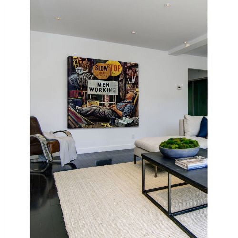 "Men Working" Painting Print on Canvas